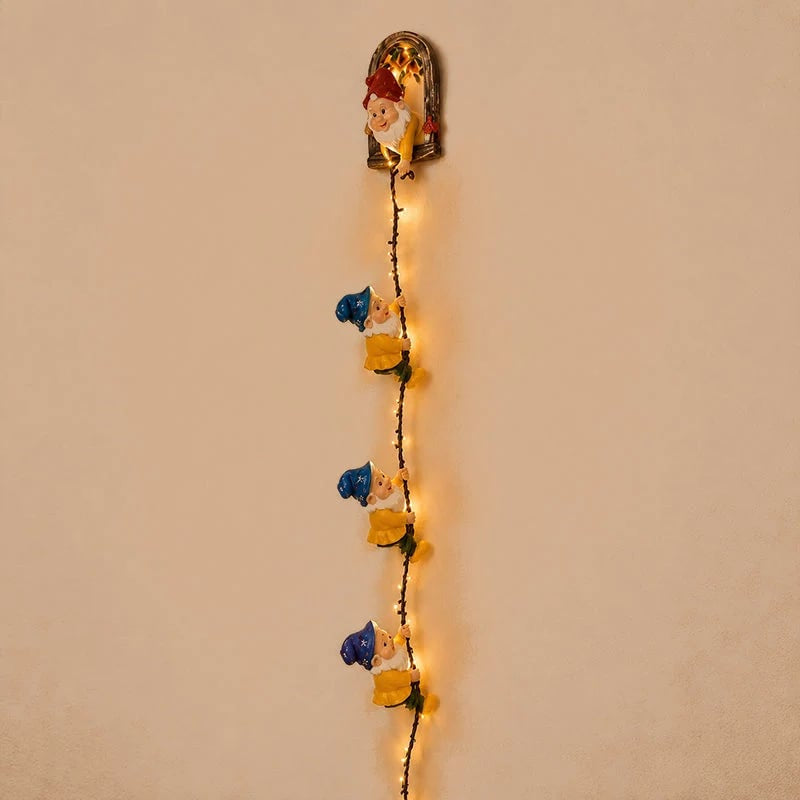 🎁Last Day 49% OFF - ✨🎅Handmade Climbing Gnome Christmas StringLights, Indoor OutdoorWall Hanging Holiday Decor🎄