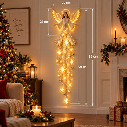 🎁Last Day 49% OFF - ✨Guardian Angel Starfall Cascade™ – Lighted Faith & Blessing Christmas Wall Decor✨