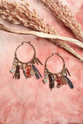 Winona Charm Hoop Earrings - Gold