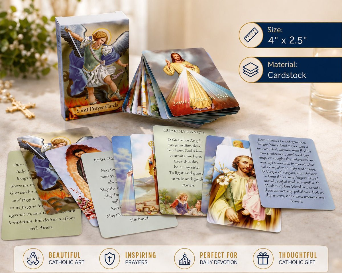 (🎁Last Day 49% OFF)✝️Catholic Genuine Leather Holy Card Holder – Pocket Prayer Card Organizer with Snap Closure