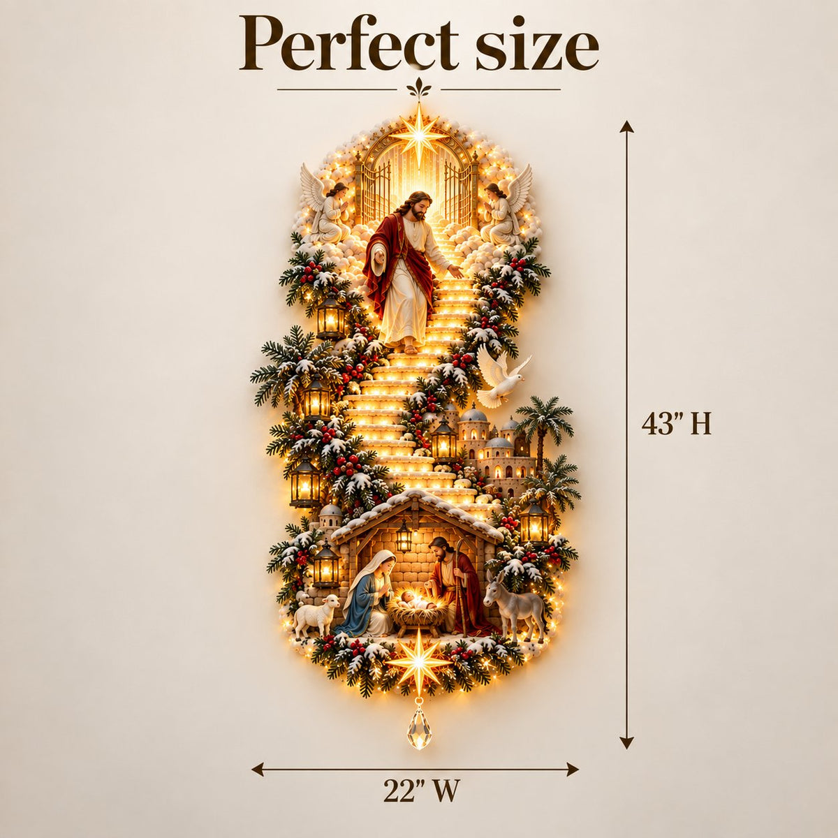 (🎁Last Day 49% OFF)✝️✨Jesus Light of Heaven Christmas Wall Hanging