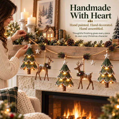 ⏰ LAST DAY 49% OFF - 🎄Lighted Woodland Christmas Garland🦌