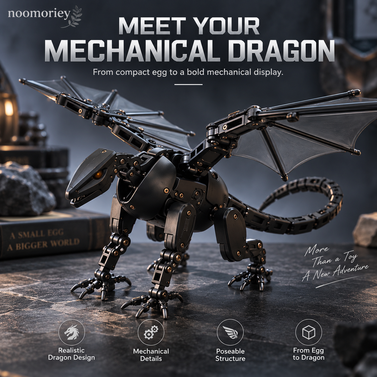 🎁Last Day 49% OFF - 🥚🐉 DragonMorph – Egg to Dragon Transforming Mechanical Toy