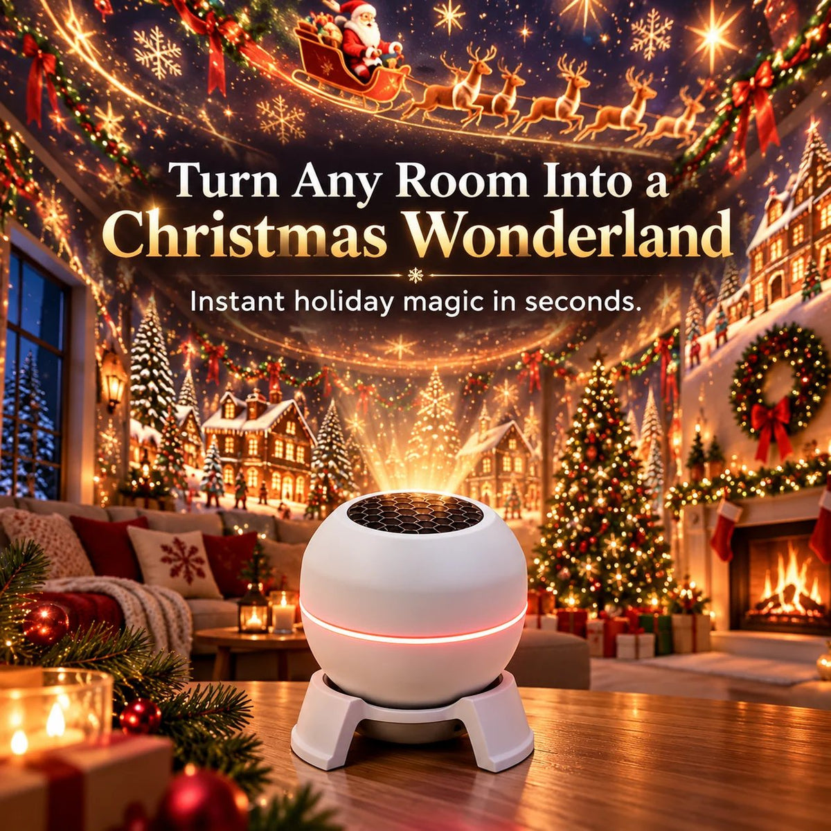 🎁Last Day 49% OFF - 💡🎅 Turn Any Room Into a Christmas Wonderland – Holiday Projection Night Light🎄