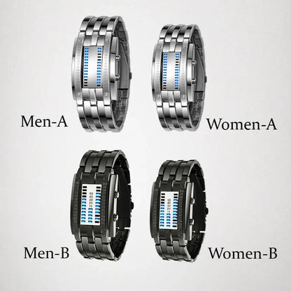 ⌚ 50% OFF NOW! ⏳ Men's Binary LED Watch – Stainless steel, blue light, sporty & water-resistant – modern style ⚡