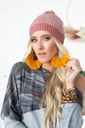 Island Vibes Oversized Fan Earrings - Mustard