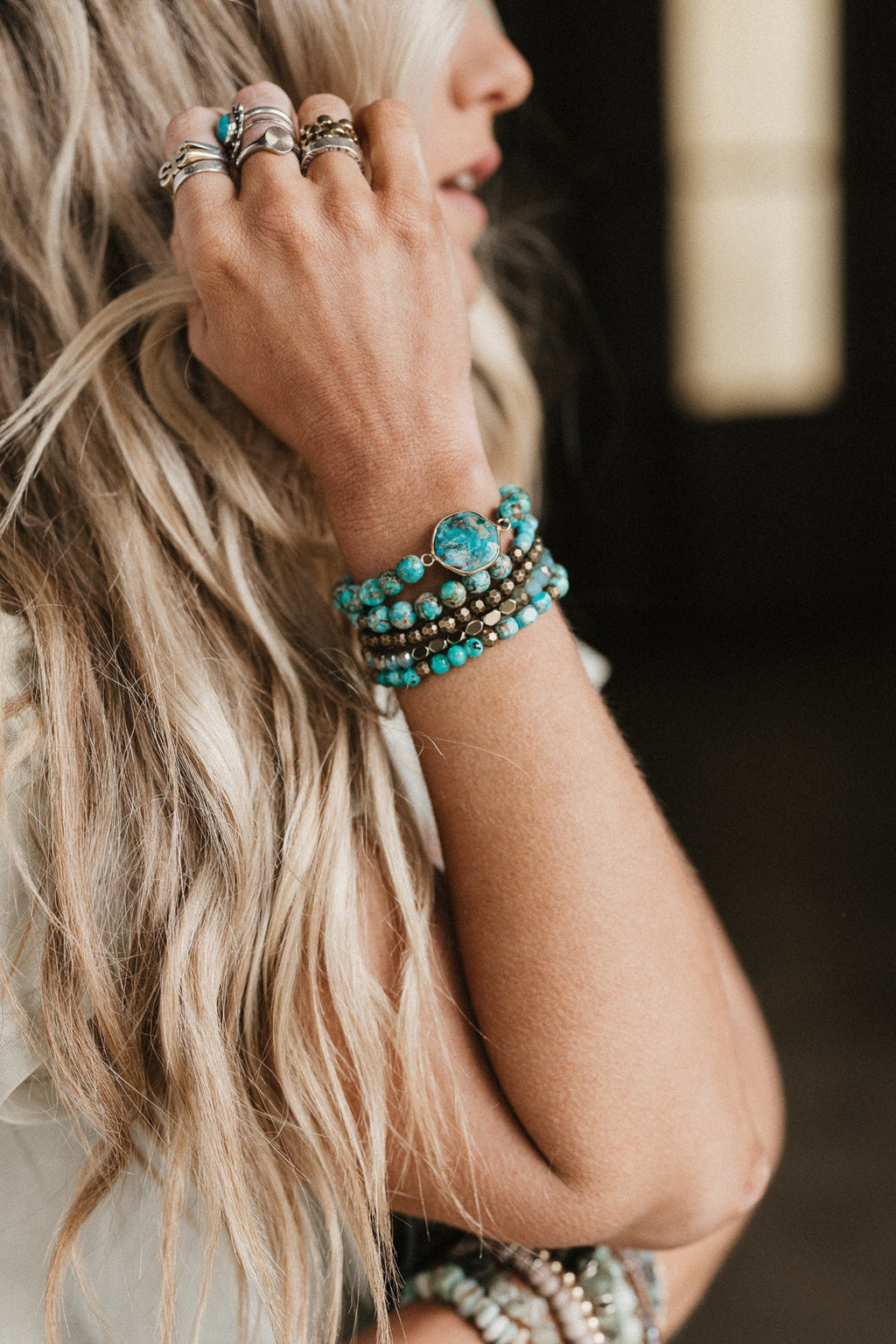 Rio Bloom Bracelet Set - Blue