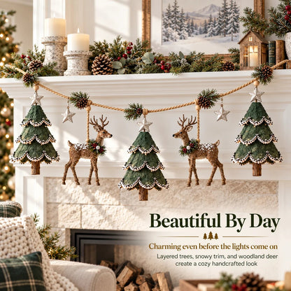 ⏰ LAST DAY 49% OFF - 🎄Lighted Woodland Christmas Garland🦌