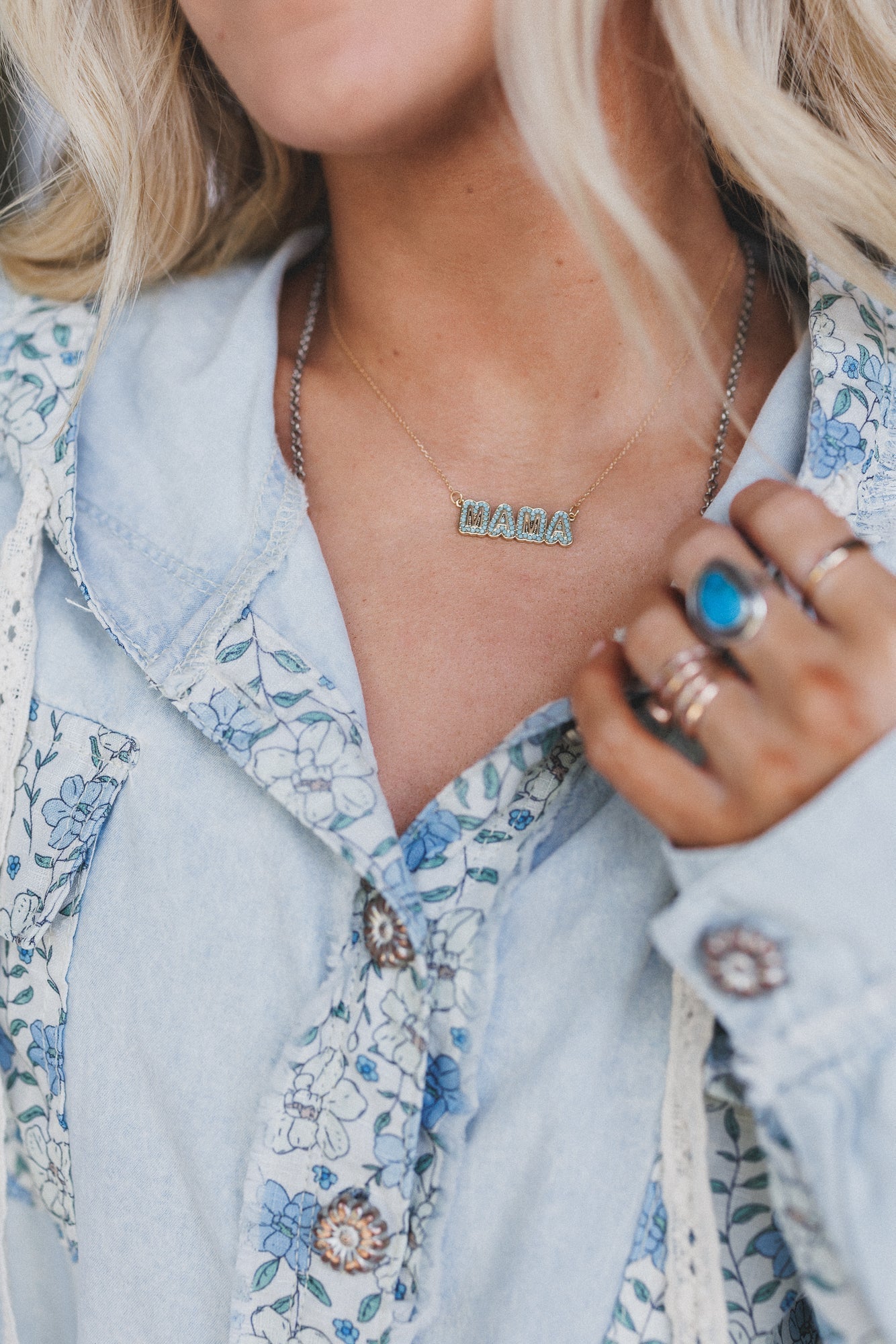 Wander Mama Necklace - Turquoise