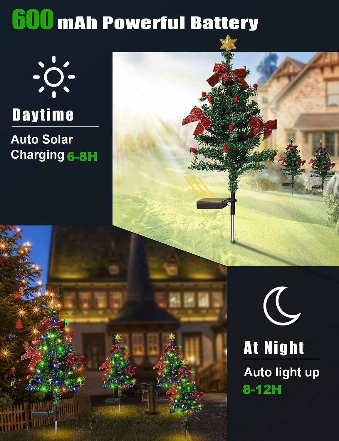 🎁Last Day 49% OFF - 🎄Solar Christmas Decorations Tree Lights✨