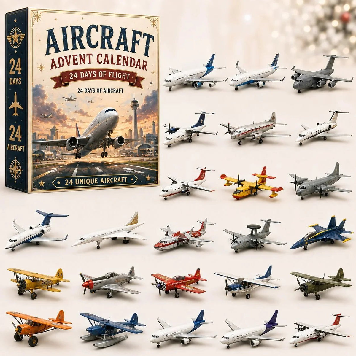🎁Last Day 49% OFF - ✨ ✈️ Aircraft Advent Calendar 2026 | 24 Days of Flight with 24 Unique Miniature Airplanes, Jets & Aviation Collectibles 🎄🎁