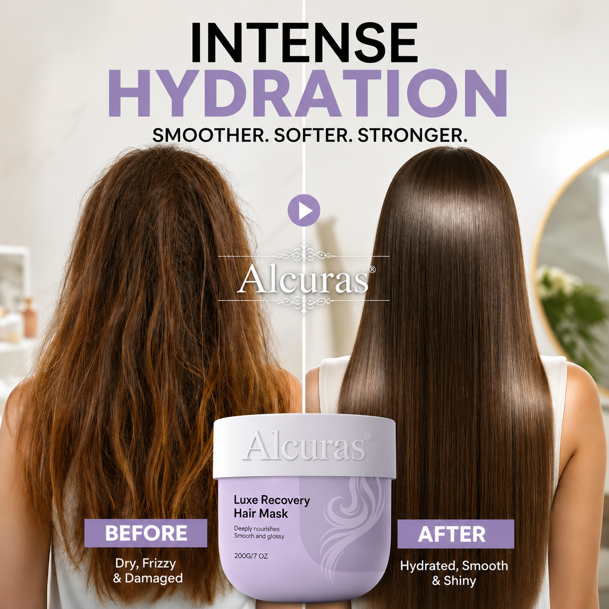 💦 Alcuras®Hydrating Revitalizing Hair Mask – Quench, Repair, Shine! ✨💇‍♀️