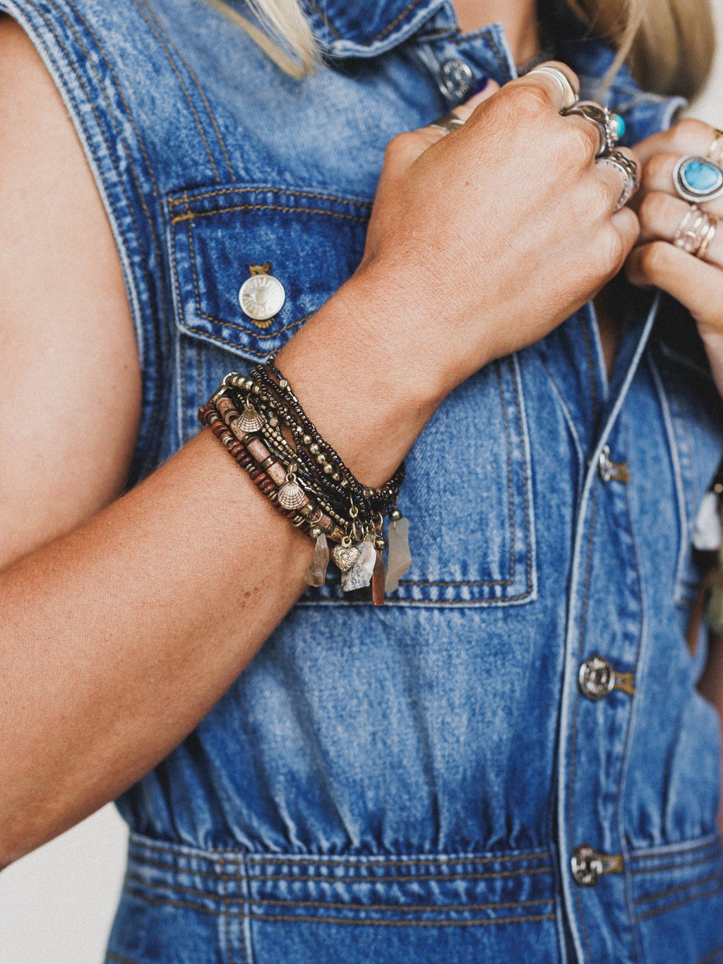Alyda Boho Bracelet Set - Brown