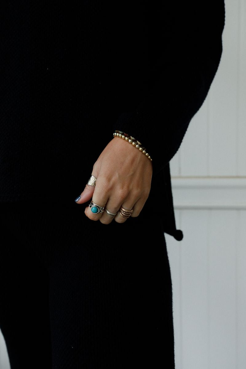 Kapalua Bay Adjustable Turquoise Ring - Silver