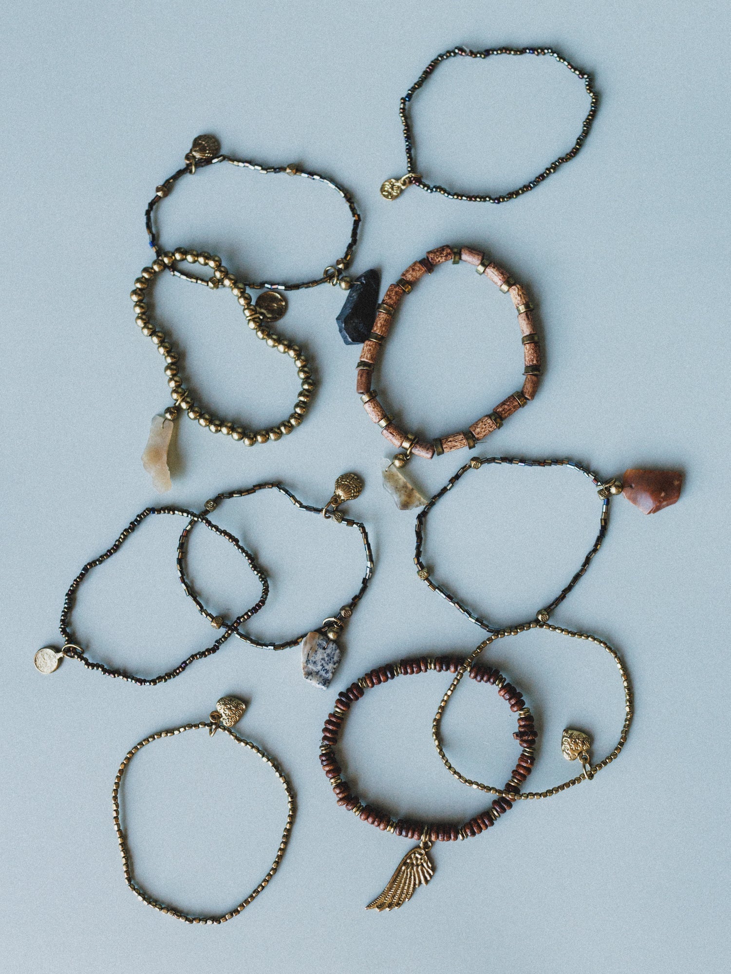Alyda Boho Bracelet Set - Brown