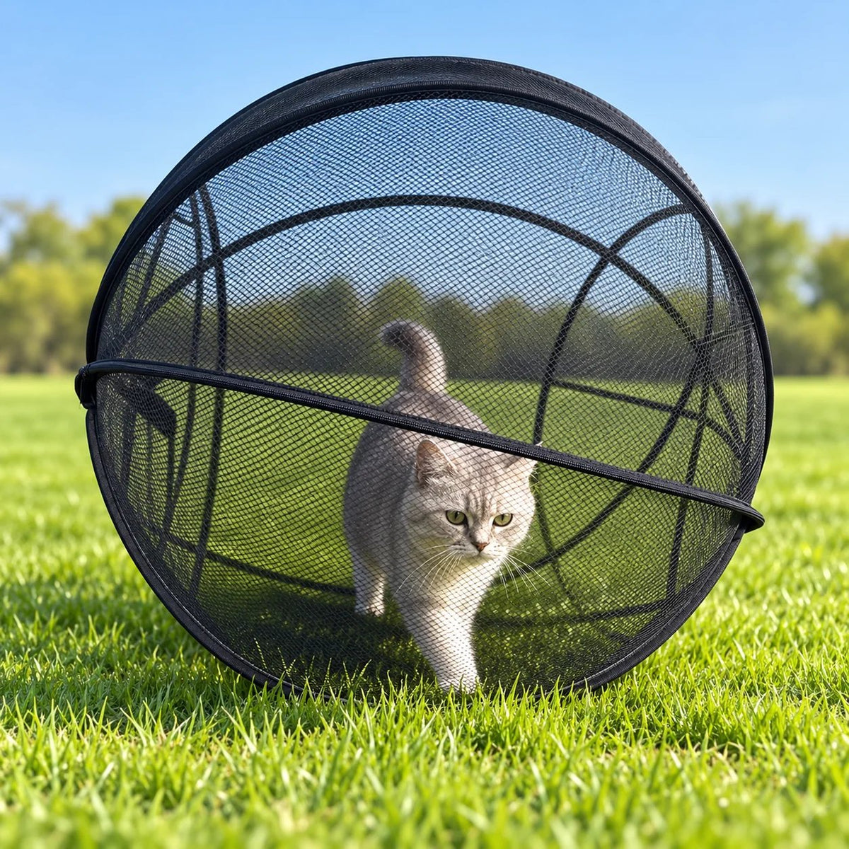 🐱🌿 FreshAir Cat HavenTM – Pop-Up Mesh Playpen
