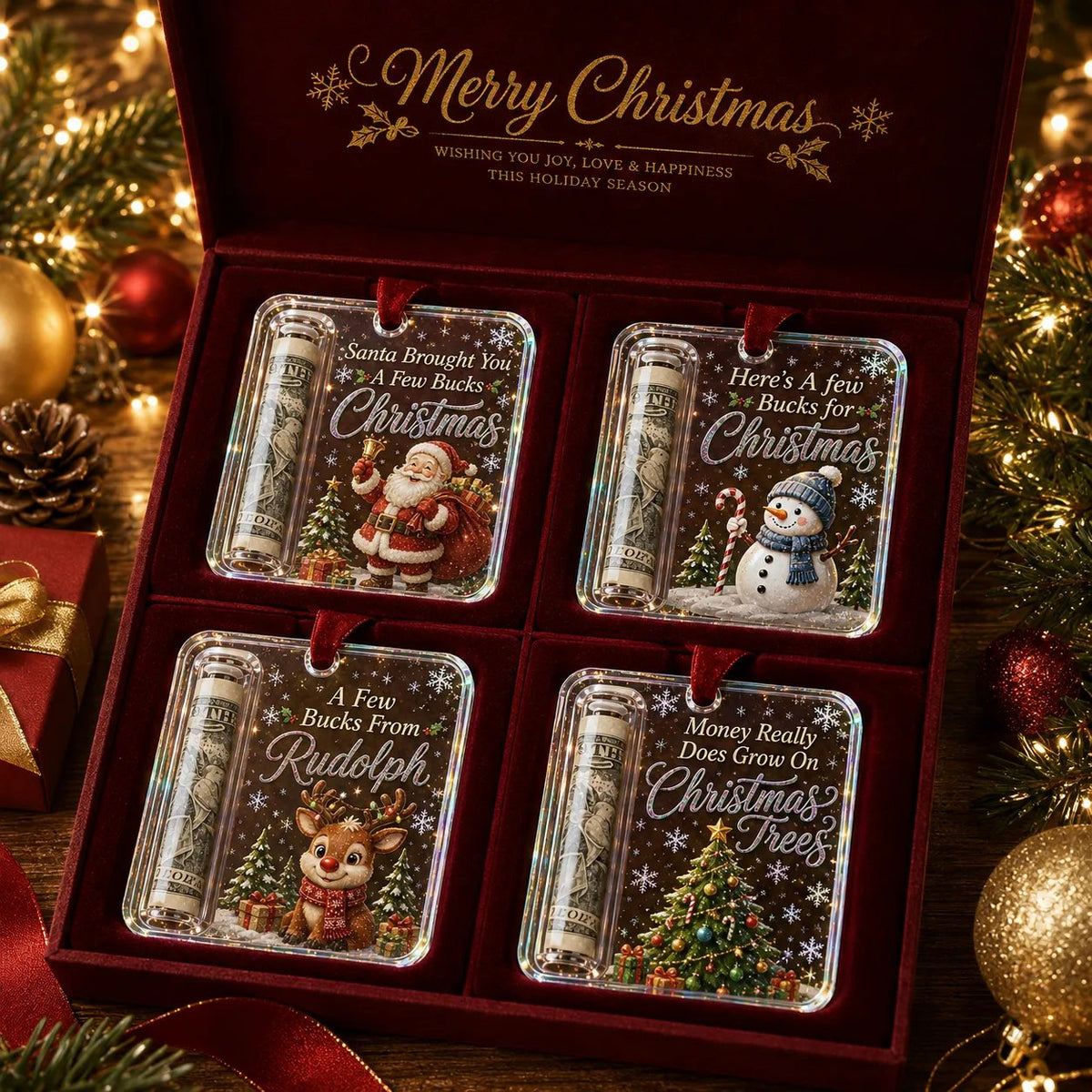 (🎁Last Day 49% OFF)🎄Christmas Cash Gift Ornament- Make Cash Feel Like A Real Christmas Gift💵