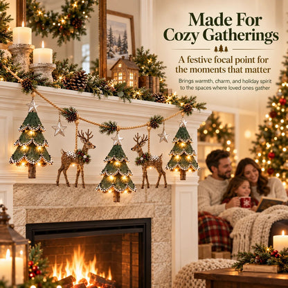 ⏰ LAST DAY 49% OFF - 🎄Lighted Woodland Christmas Garland🦌
