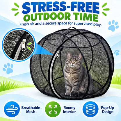 🐱🌿 FreshAir Cat HavenTM – Pop-Up Mesh Playpen