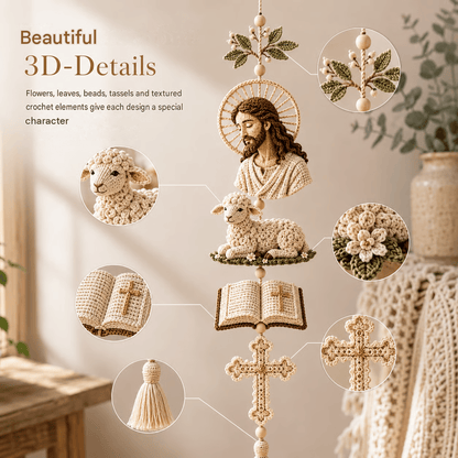 🎁Last Day 49% OFF - ✝️"Blessed Faith" DIY Crochet Kit – Hanging Decoration✨