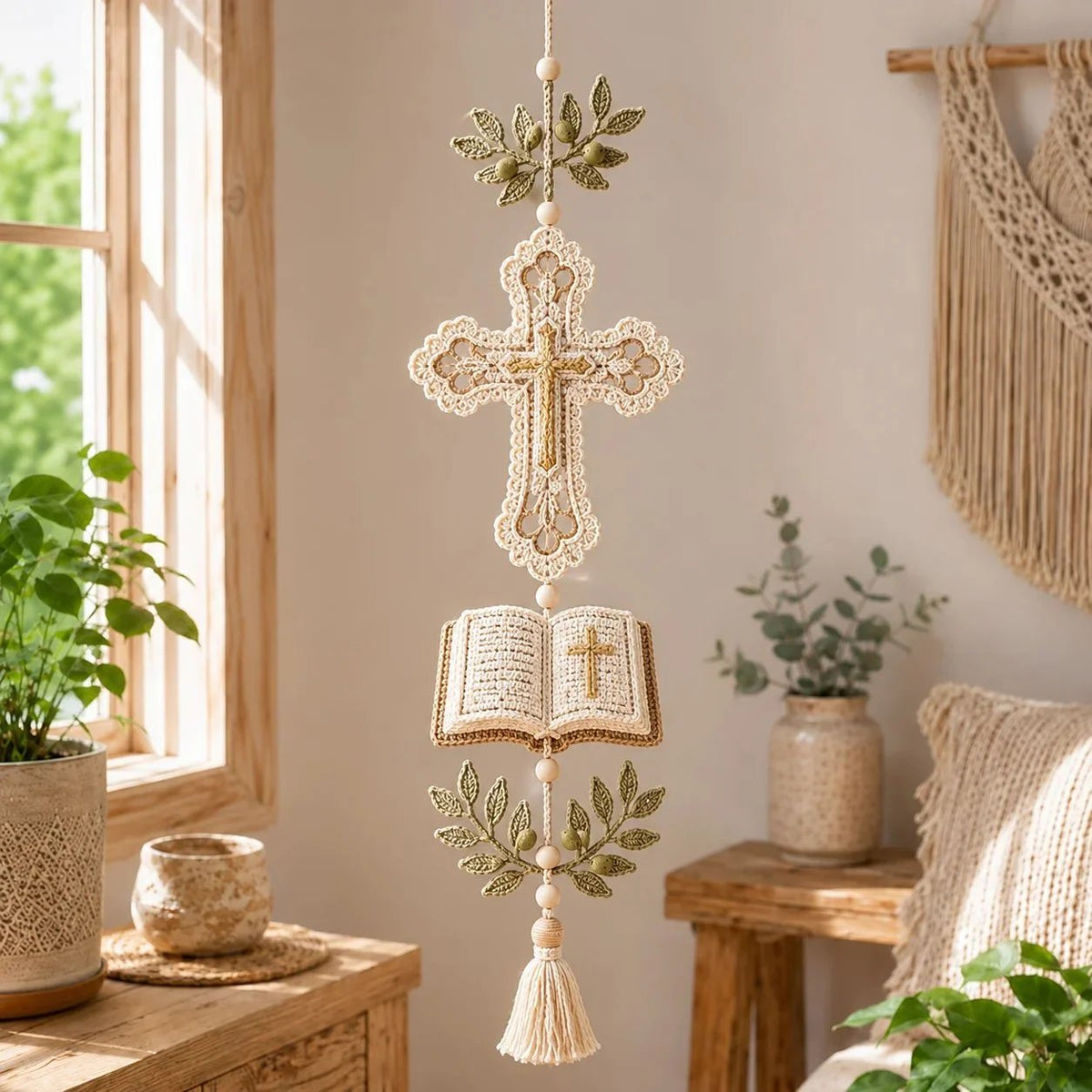 🎁Last Day 49% OFF - ✝️"Blessed Faith" DIY Crochet Kit – Hanging Decoration✨