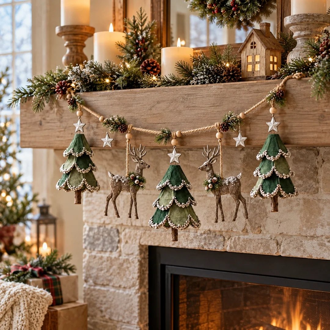 ⏰ LAST DAY 49% OFF - 🎄Lighted Woodland Christmas Garland🦌