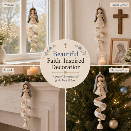 🔥Last Day 50% OFF -✝️DIY Crochet Blessed Mother Spiral Hanging Ornament Kit