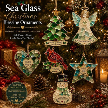 (🎁Last Day 49% OFF)🌊🎄Stained Sea Glass Style Christmas Ornaments