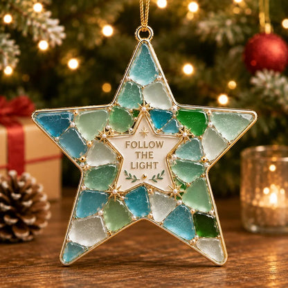 (🎁Last Day 49% OFF)🌊🎄Stained Sea Glass Style Christmas Ornaments