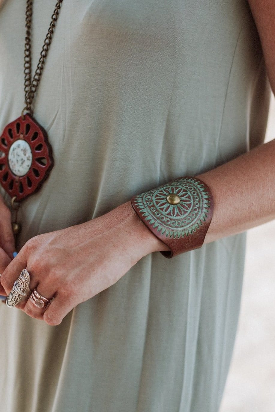 Grecian Leather Cuff Bracelet