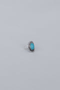 Hidden Beach Adjustable Turquoise Ring - Silver
