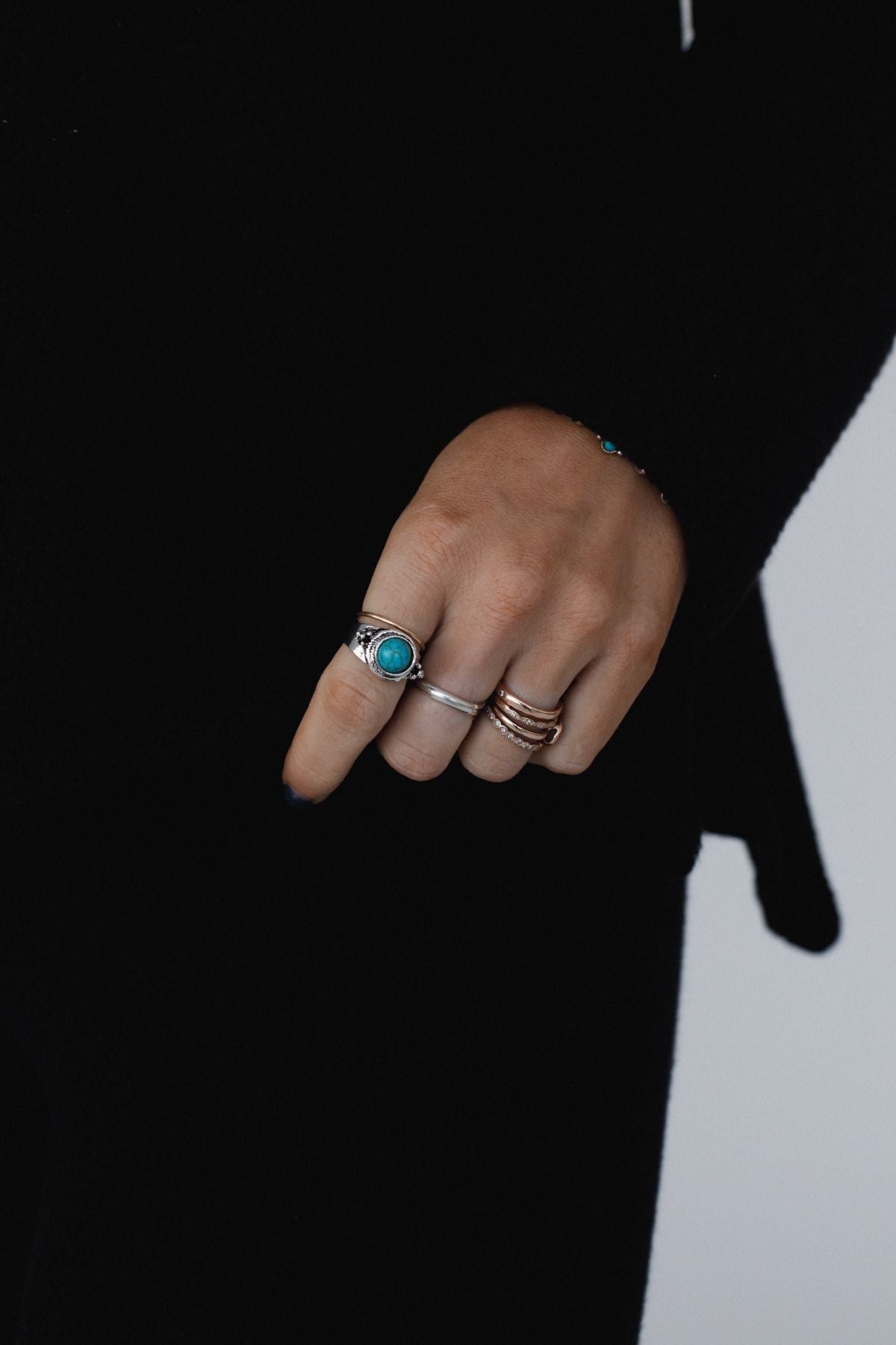 Kapalua Bay Adjustable Turquoise Ring - Silver